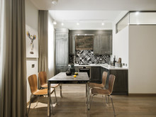 Квартира «Квартира 67,7 м2, ул. 3-я Песчаная, Москва», кухня . Фото № 27178, автор Уразметов Рустэм