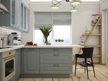 Квартира «Дизайн проект двухкомнатной квартиры, скандинавские мотивы», кухня . Фото № 27320, автор Хачатрян Дарья