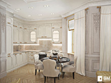 Квартира «Дизайн квартиры в классическом стиле на Остоженке», кухня . Фото № 27510, автор GM-Interior GM-interior