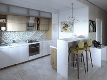 Квартира «Современная квартира-студия», кухня . Фото № 27841, автор Сафронова Юлия