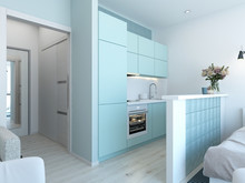 Квартира «Апартаменты 27 м кв в Севастополе», кухня . Фото № 28025, автор Дуквен Ольга