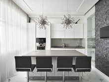 Квартира «50 оттенков серого. Квартира 150 м кв.», кухня . Фото № 28079, автор Дорофеева Евгения