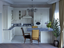 Квартира «Классический интерьер с яркими акцентами», кухня . Фото № 28116, автор Сафронова Юлия