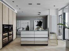 Квартира «ЖК Пресненский вал 14», кухня . Фото № 28149, автор Митрошкин Артур