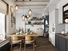 Квартира «ЭТНИЧЕСКИЕ МОТИВЫ», кухня . Фото № 28221, автор Алёны Чекалиной Дизайн студия