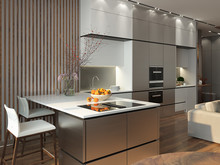 Квартира «Минимализм  на Петровском проспекте», кухня . Фото № 28316, автор Fisheye Architecture & Design   Александр