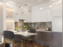 Квартира «Неоклассика на  Смольном проспекте», кухня . Фото № 28359, автор Fisheye Architecture & Design   Александр