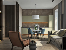 Квартира «Стильное пространство для всей семьи», кухня . Фото № 28687, автор Воробьева Анна