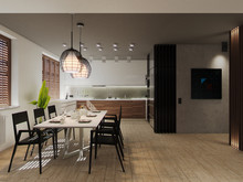 Квартира «Loft в темных тонах», кухня . Фото № 29344, автор Wide Design Group 