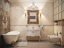 Квартира «Классика с золотом», ванная . Фото № 31822, автор TerraDiz студия дизайна