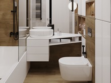 Квартира «Квартира Уютный минимализм!», ванная . Фото № 32290, автор Гусева Анна