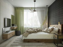 Квартира &laquo;Лофт с настроением&raquo;, спальня . Фото № 23796, автор Кузнецова Ольга