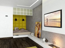 Квартира &laquo;Пусть всегда будет Солнце!&raquo;, спальня . Фото № 24050, автор Алфеев Алексей