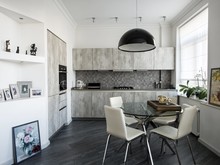 Квартира «Арт бетон», кухня . Фото № 24077, автор Лунева Лада