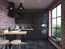 Квартира «Лофт», кухня . Фото № 24115, автор ComfortStyle 