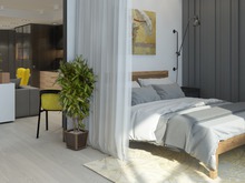 Квартира &laquo;Яркий минимализм&raquo;, спальня . Фото № 24134, автор Теплова Елена