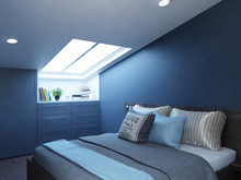 Квартира &laquo;Квартира на мансардном этаже&raquo;, спальня . Фото № 24358, автор Гримберг Алиса