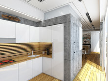 Квартира «Геометрия леса», кухня . Фото № 24371, автор Чердаков Андрей