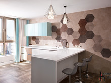 Квартира «Кубик - рубик... - или шестигранник сегодня в тренде », кухня . Фото № 24423, автор Самарина Елена