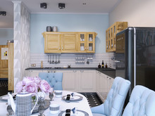 Квартира «New retro», кухня . Фото № 24523, автор Иванов Алексей, Wide Design Group 