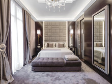 Квартира &laquo;Элегантная роскошь. Дизайн интерьера резиденции в Ницце&raquo;, спальня . Фото № 24573, автор NG-Studio 