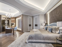 Квартира &laquo;Элегантная роскошь. Дизайн интерьера резиденции в Ницце&raquo;, спальня . Фото № 24569, автор NG-Studio 