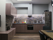 Квартира «Квартира для холостяка (Троицк)», кухня . Фото № 24617