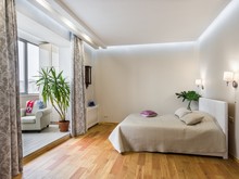 Квартира &laquo;Интерьер квартиры площадью 48 кв.м на Свердловской набережной г.Санкт-Петербурге&raquo;, спальня . Фото № 24828, автор Design Interio 