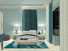 Квартира &laquo;Пространственные секвенции. Двухкомнатная квартира в Москве.&raquo;, спальня . Фото № 24901, автор Вальдер Анна