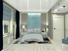 Квартира &laquo;Онтоарт. Трехкомнатная квартира в Шексне.&raquo;, спальня . Фото № 24933, автор Вальдер Анна