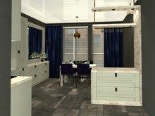 Квартира «Функционализм. Новое начало. Однокомнатная квартира в Астрахани.», кухня . Фото № 24978, автор Вальдер Анна