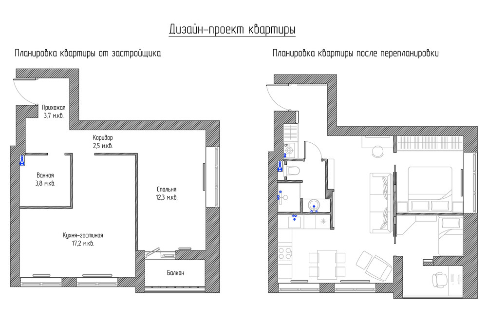 Квартира «Comfort», спальня, фото из проекта 