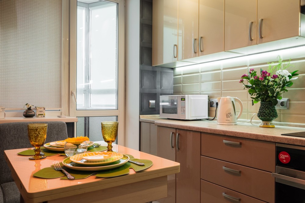 Квартира «Проект квартиры 45 кв.м в стиле», кухня, фото из проекта 