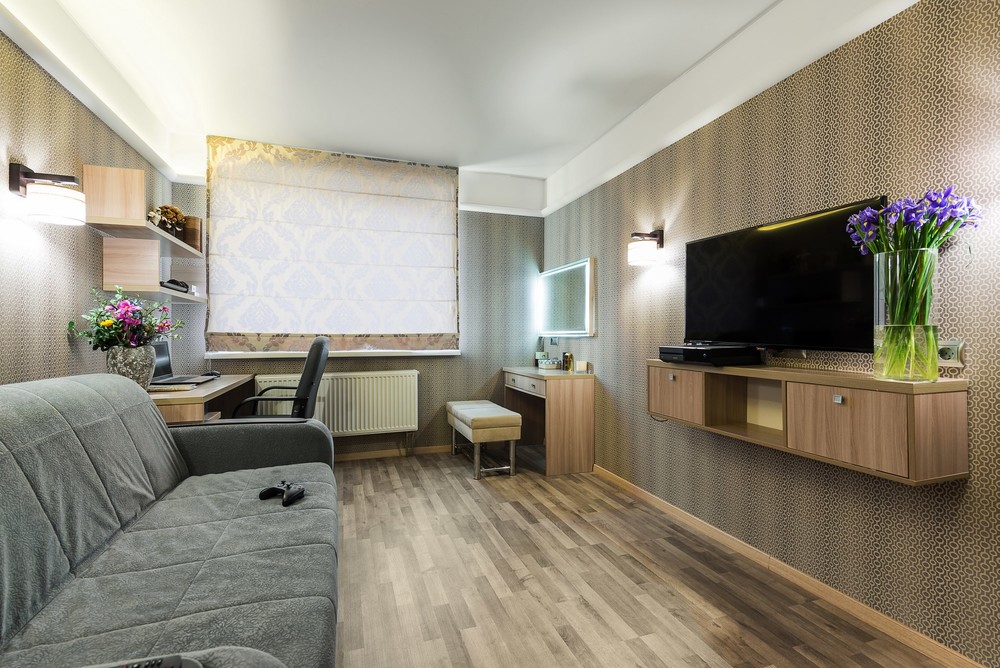 Квартира «Проект квартиры 45 кв.м в стиле», гостиная, фото из проекта 