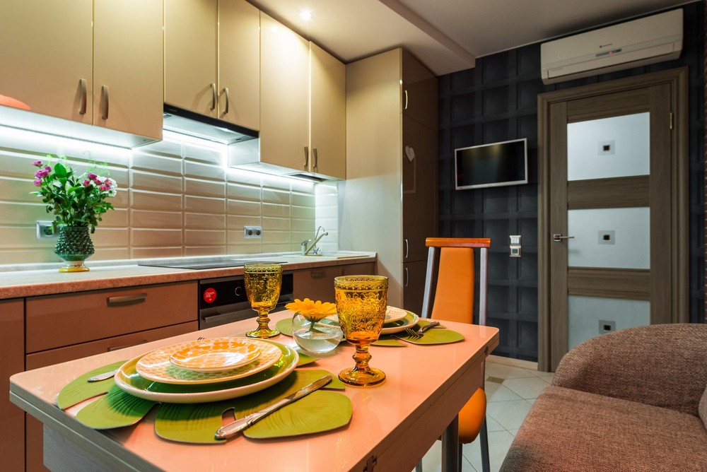 Квартира «Проект квартиры 45 кв.м в стиле», кухня, фото из проекта 