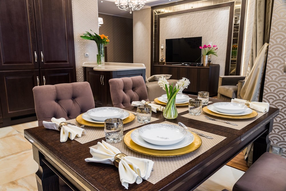 Квартира &laquo;Современный интерьер квартиры площадью 120 кв.м&raquo;, столовая, фото из проекта 