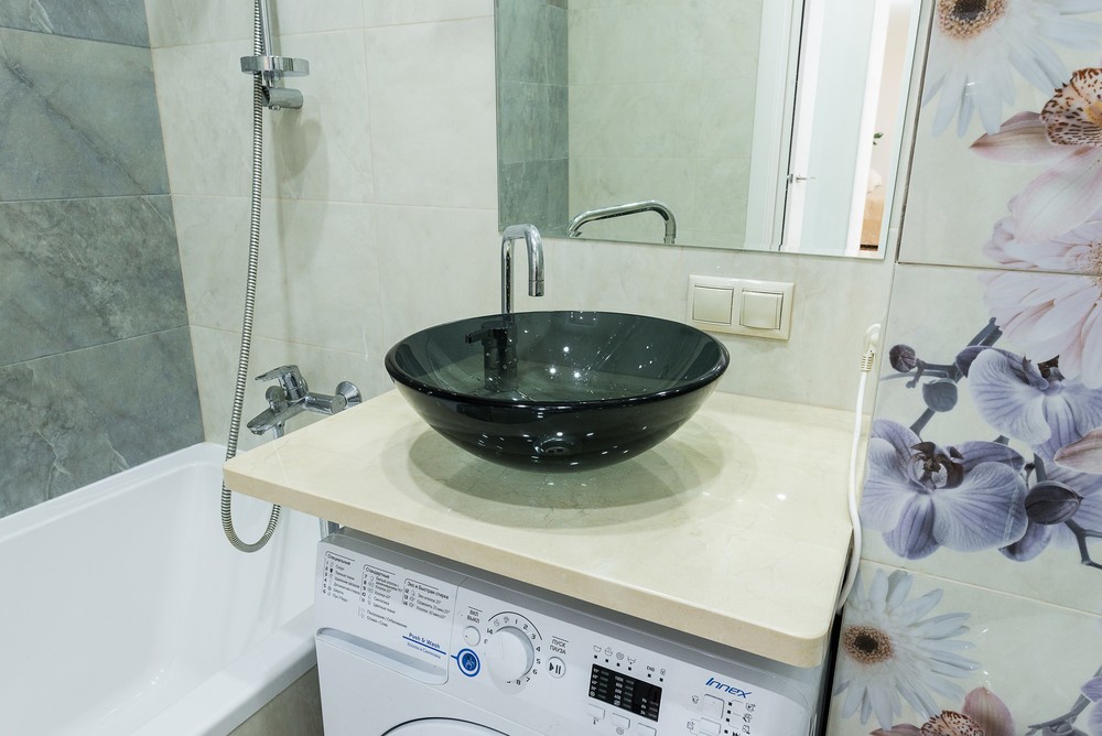 Квартира &laquo;Интерьер квартиры площадью 48 кв.м на Свердловской набережной г.Санкт-Петербурге&raquo;, ванная, фото из проекта 