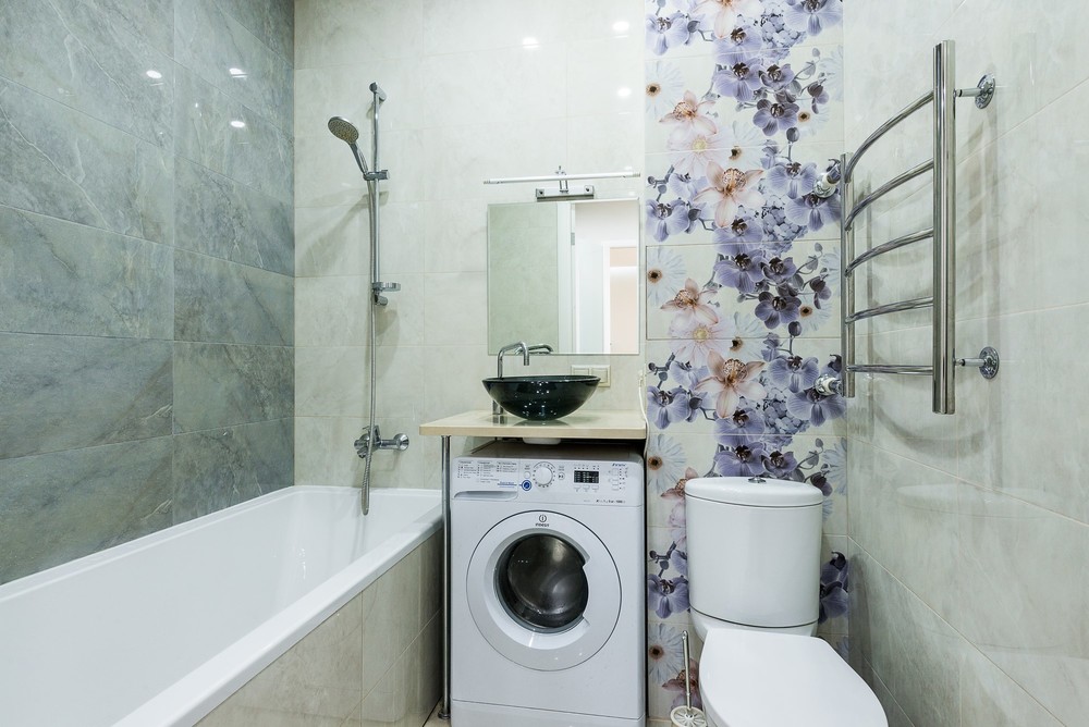 Квартира &laquo;Интерьер квартиры площадью 48 кв.м на Свердловской набережной г.Санкт-Петербурге&raquo;, ванная, фото из проекта 