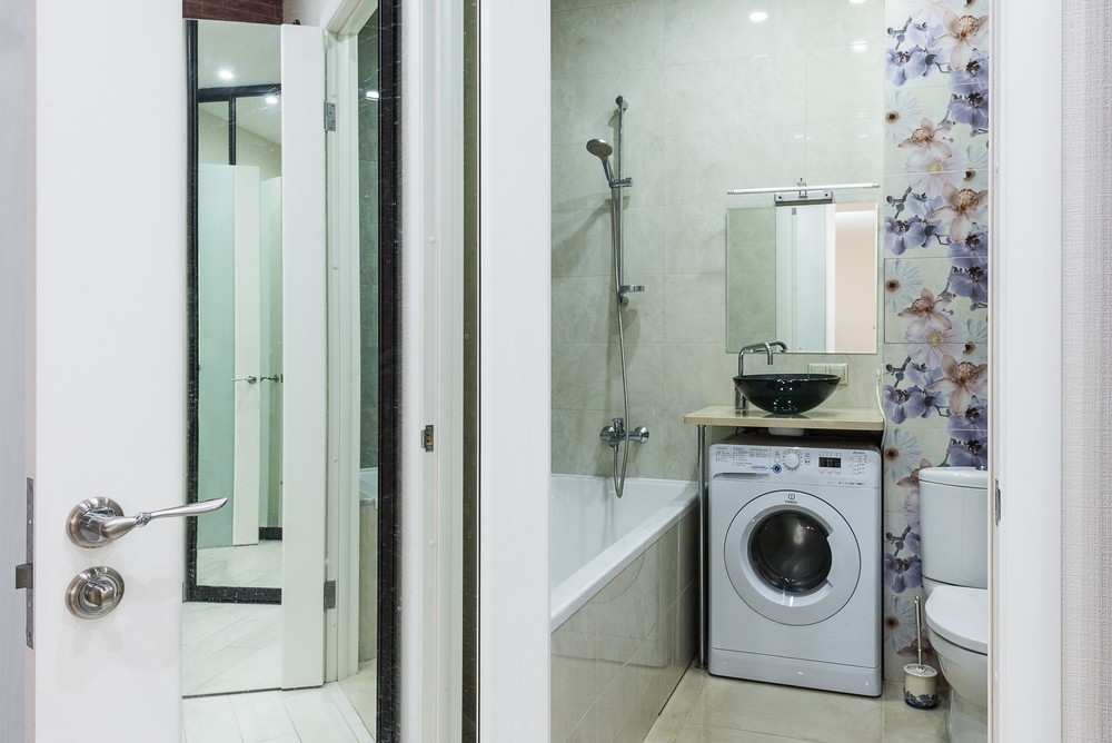 Квартира &laquo;Интерьер квартиры площадью 48 кв.м на Свердловской набережной г.Санкт-Петербурге&raquo;, ванная, фото из проекта 